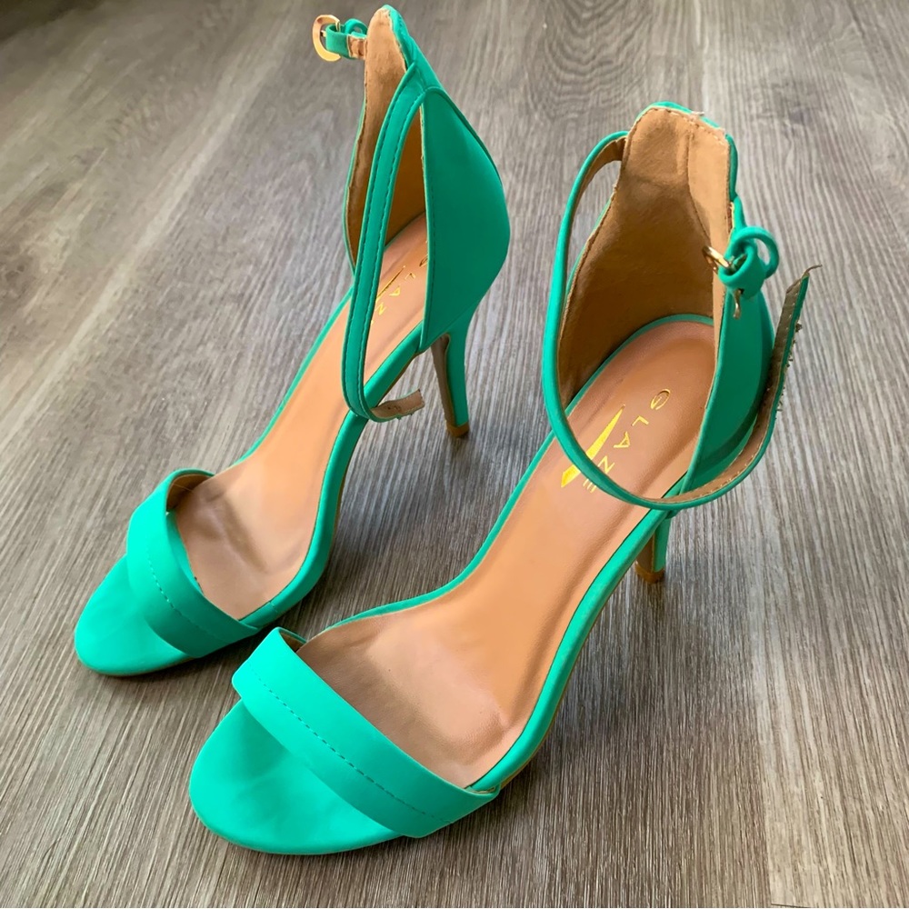 Green Strap Heels